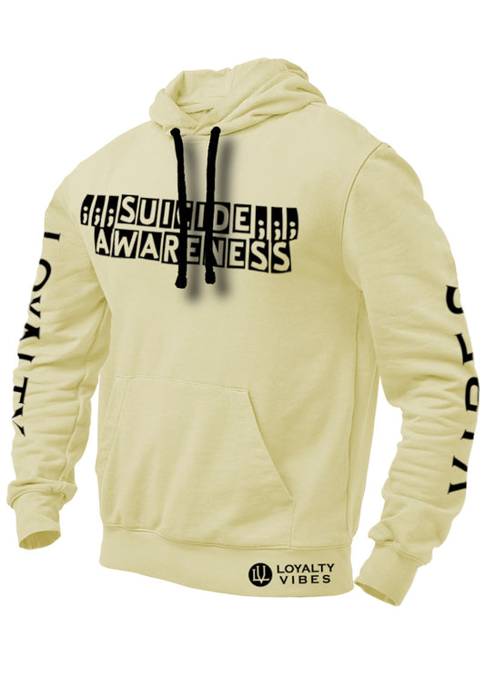 Suicide Awareness Hoodie Sandstone Black - Loyalty Vibes