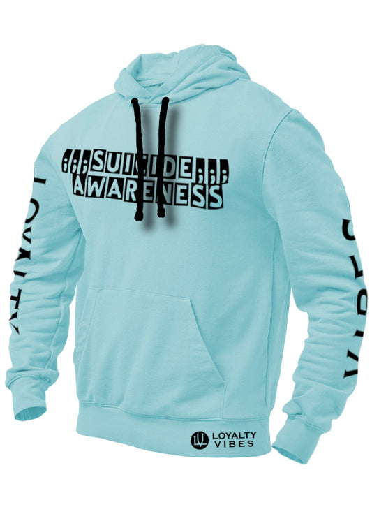 Suicide Awareness Hoodie Sky Blue Black - Loyalty Vibes