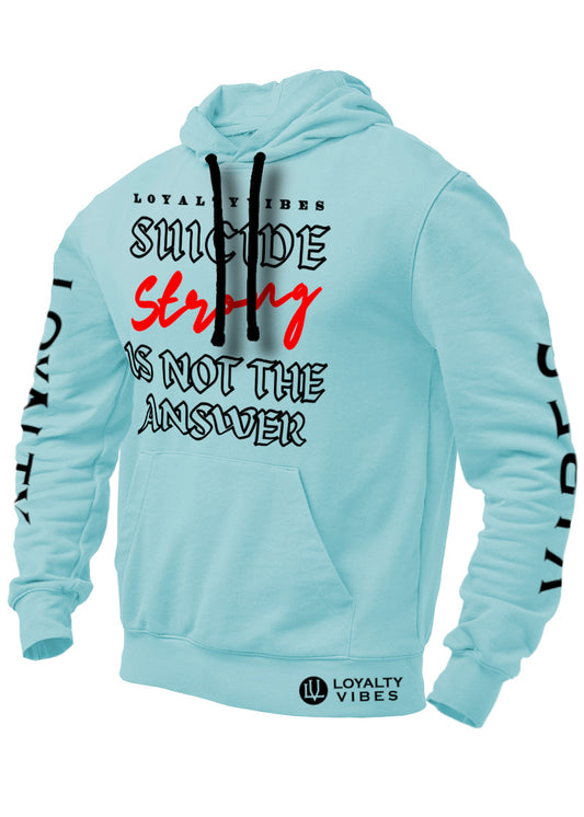 Loyalty Vibes Suicide Strong Hoodie Sky Blue Black - Loyalty Vibes