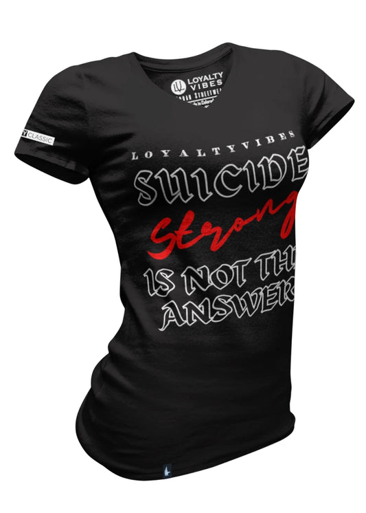 Suicide Stong V-Neck Tee Black - Loyalty Vibes