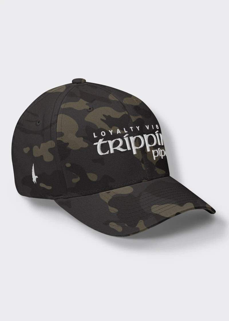 Trippin Pipe Fitted Hat - Black Camo - Loyalty Vibes