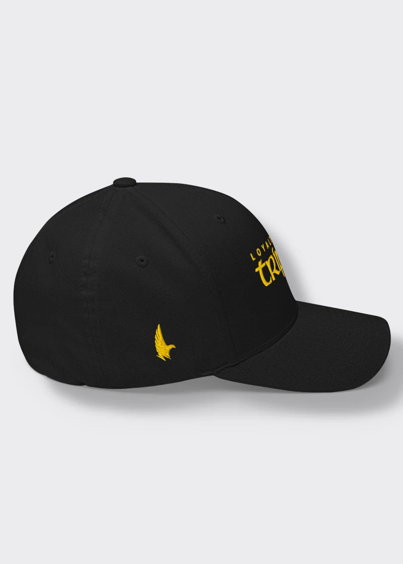 Trippin Pipe Fitted Hat - Black/Gold - Side - Loyalty Vibes