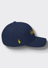 Trippin Pipe Fitted Hat - Navy Blue/Gold - Side - Loyalty Vibes