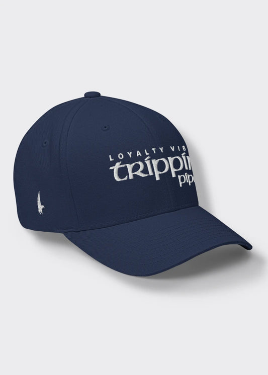 Trippin Pipe Fitted Hat - Navy Blue - Loyalty Vibes