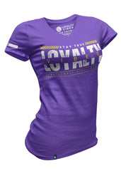 Velocity Logo V-Neck Tee Purple Yellow - Loyalty Vibes