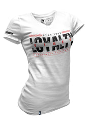 Velocity Logo V-Neck Tee White Red - Loyalty Vibes