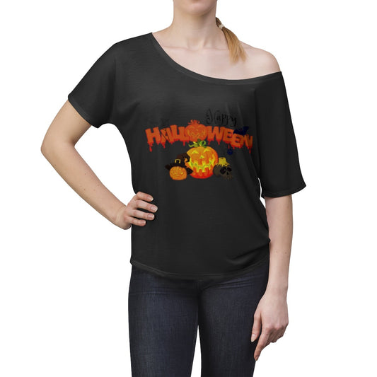 Women's Halloween Top Off The Shoulder Tee Black - Loyalty Vibes