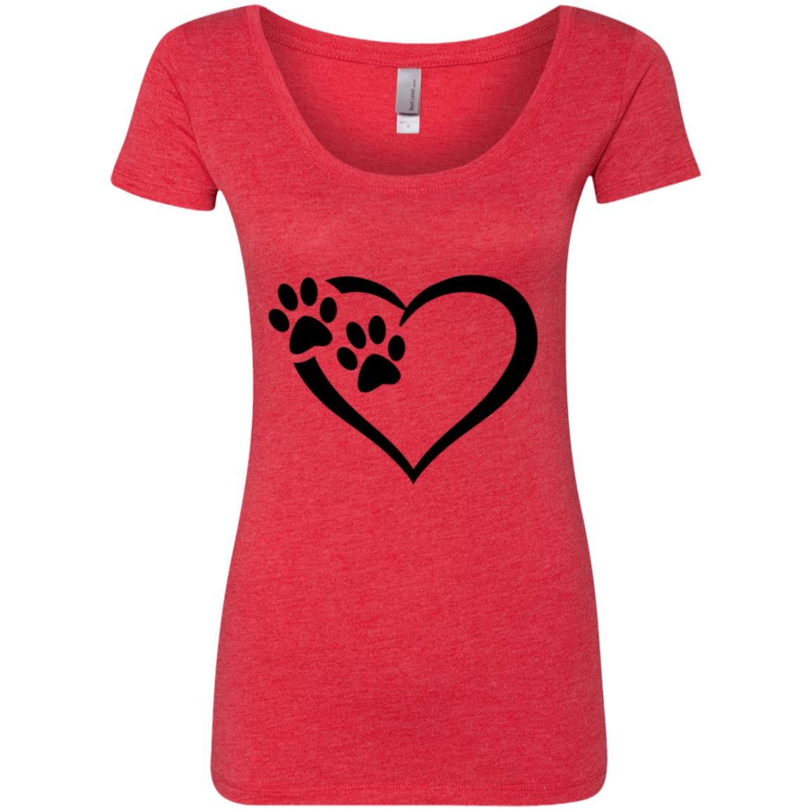 Ladies' Paws Of Passion Scoop Shirt Vintage Red - Loyalty Vibes