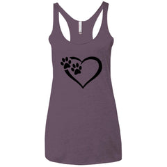 Ladies' Paws Of Passion Racerback Tank Vintage Purple - Loyalty Vibes