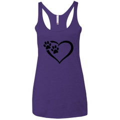 Ladies' Paws Of Passion Racerback Tank Purple Rush - Loyalty Vibes