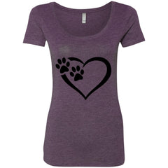 Ladies' Paws Of Passion Scoop Shirt Vintage Purple - Loyalty Vibes