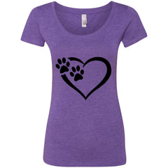 Ladies' Paws Of Passion Scoop Shirt Purple Rush - Loyalty Vibes