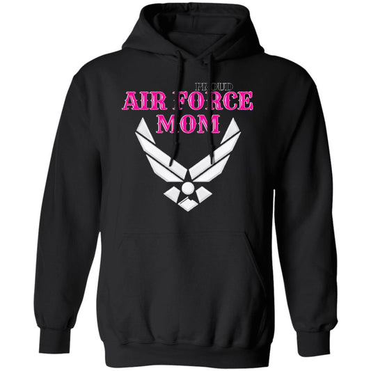 Proud Air Force Mom Pullover Hoodie Black - Loyalty Vibes