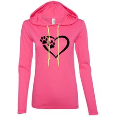 Paws Of Passion Slim Fit Hoodie Hot Pink Neon Yellow - Loyalty Vibes