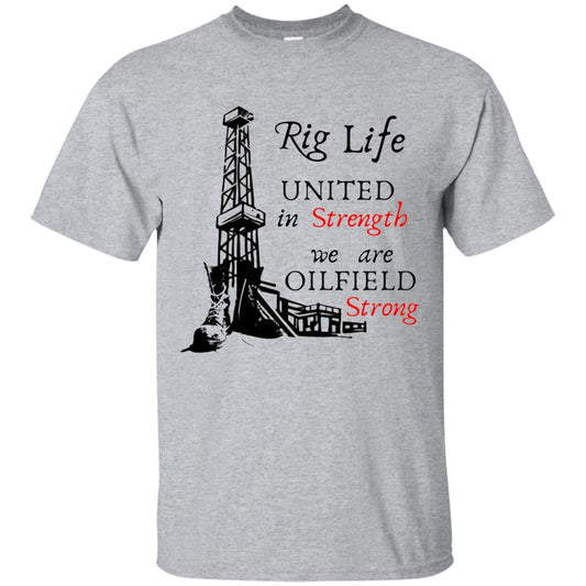 Rig Life Oilfield Shirts Oilfield Strong Living In Hitches Heather Grey - Loyalty Vibes