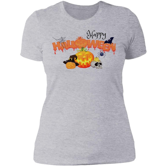 Slim Fit Happy Halloween Graphic T-Shirt Heather Grey - Loyalty Vibes