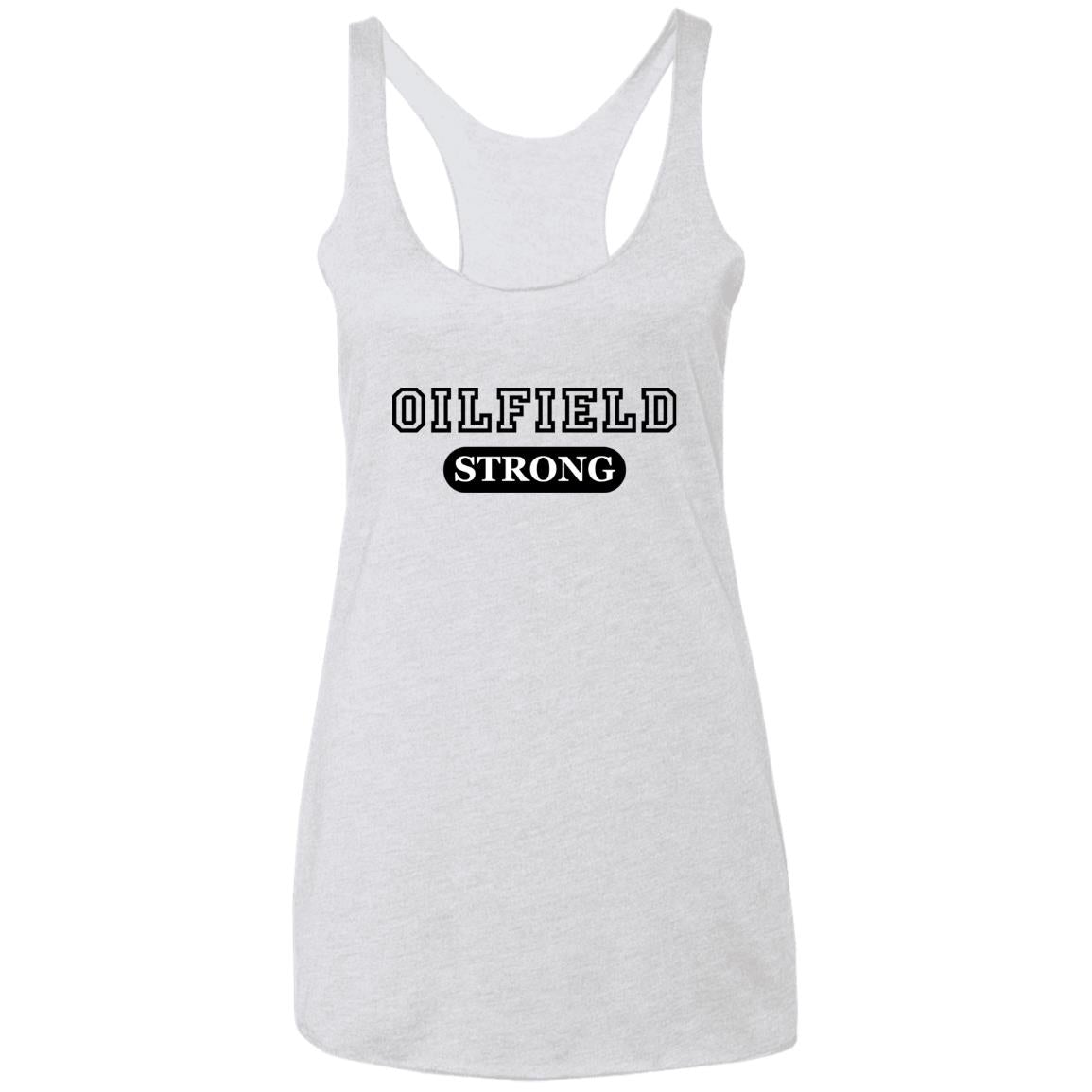 Oilfield Strong Women's Sport Tank Top Heather White - Loyalty Vibes