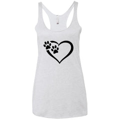 Ladies' Paws Of Passion Racerback Tank Heather White - Loyalty Vibes