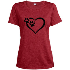 Women's Paws Of Passion T-Shirt Scarlet Heather - Loyalty Vibes