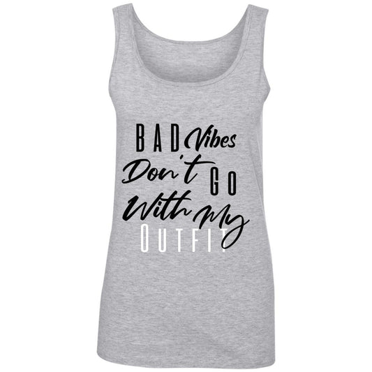 Bad Vibes Don't Go With My Outfit Tank Top Heather Grey - Loyalty Vibes