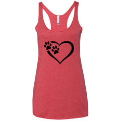 Ladies' Paws Of Passion Racerback Tank Vintage Red - Loyalty Vibes