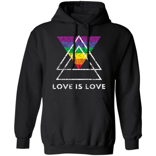 LGBT Love Is Love Pullover Hoodie Black - Loyalty Vibes