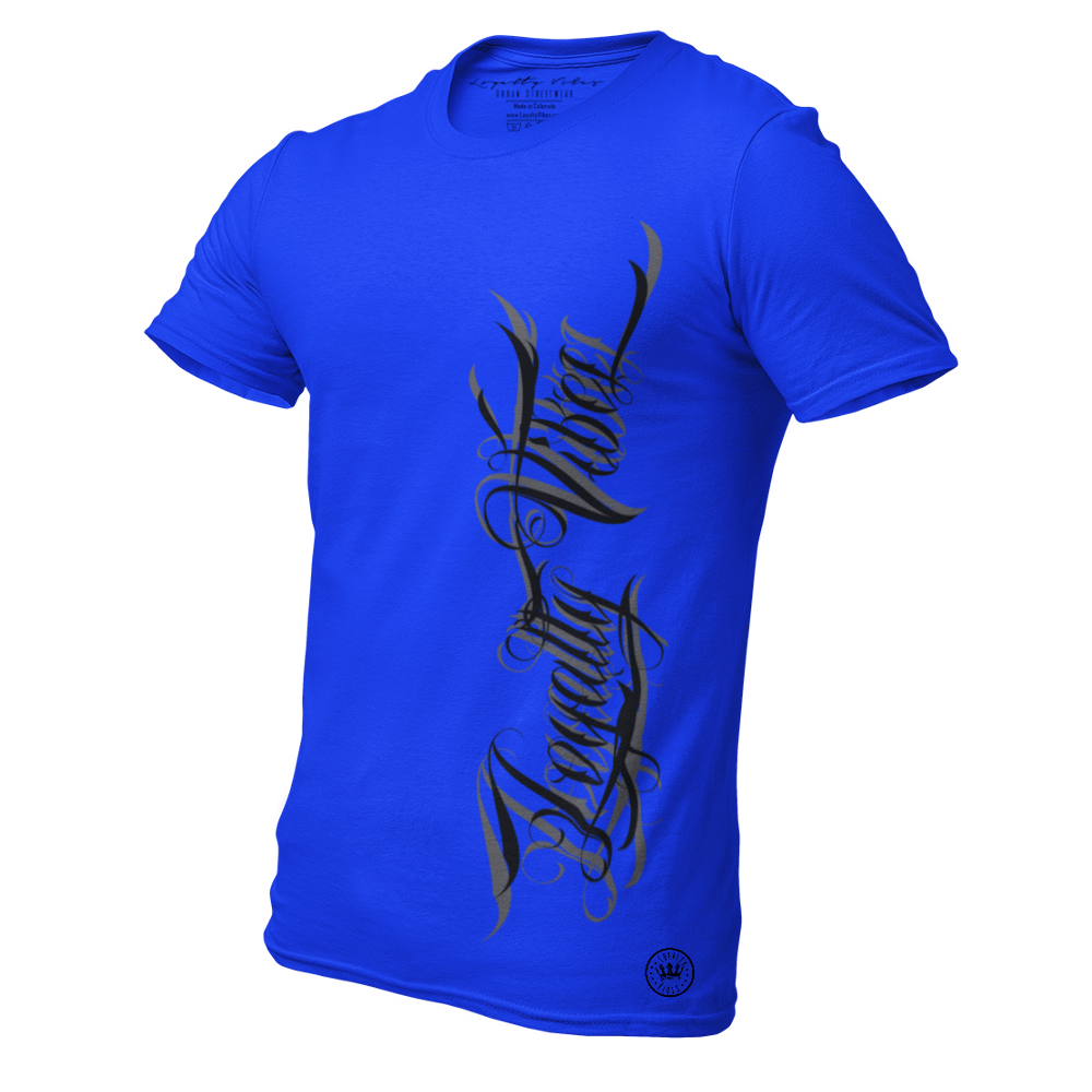 Men's Street Style Magnitude Logo Tee Blue - Loyalty Vibes