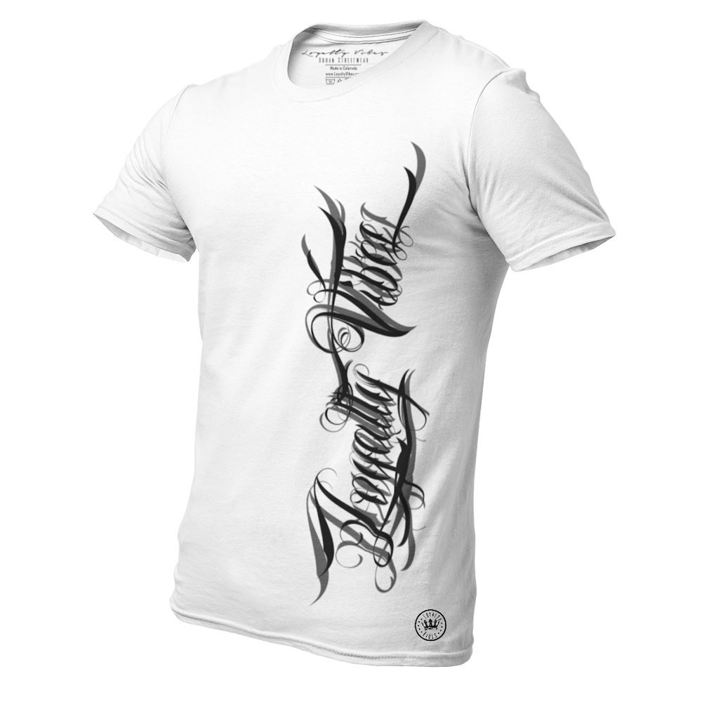 Men's Street Style Magnitude Logo Tee White - Loyalty Vibes