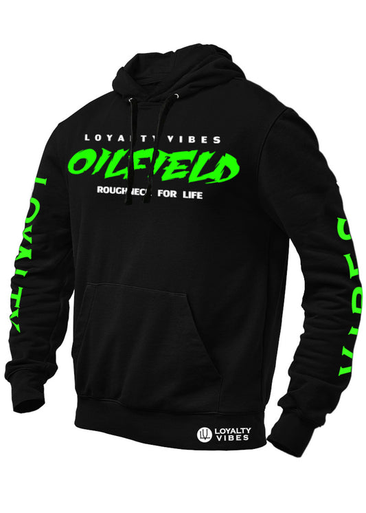Loyalty Vibes Oilfield Roughneck Hoodie Black Green - Loyalty Vibes