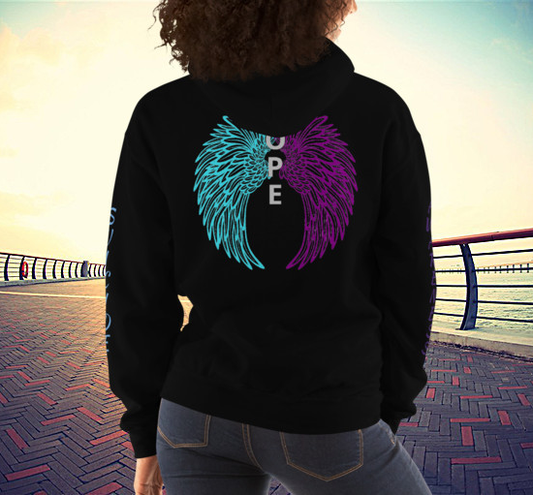 Wings Of Hope Suicide Awareness Pullover Hoodie Black - Loyalty Vibes