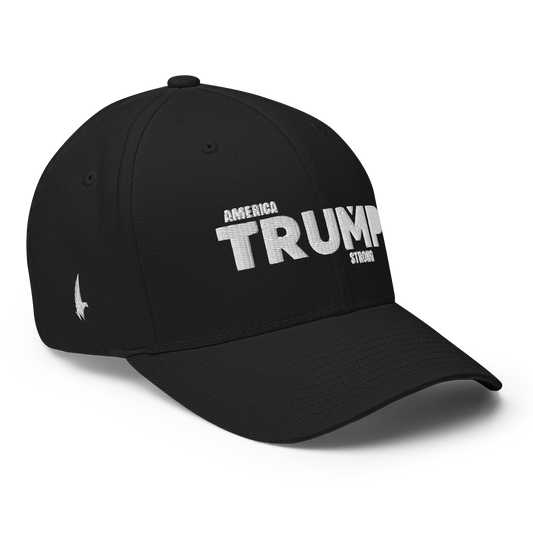 Loyalty Vibes America Trump Strong Fitted Hat Black - Loyalty Vibes