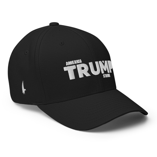 America Trump Strong Fitted Hat Black - Loyalty Vibes