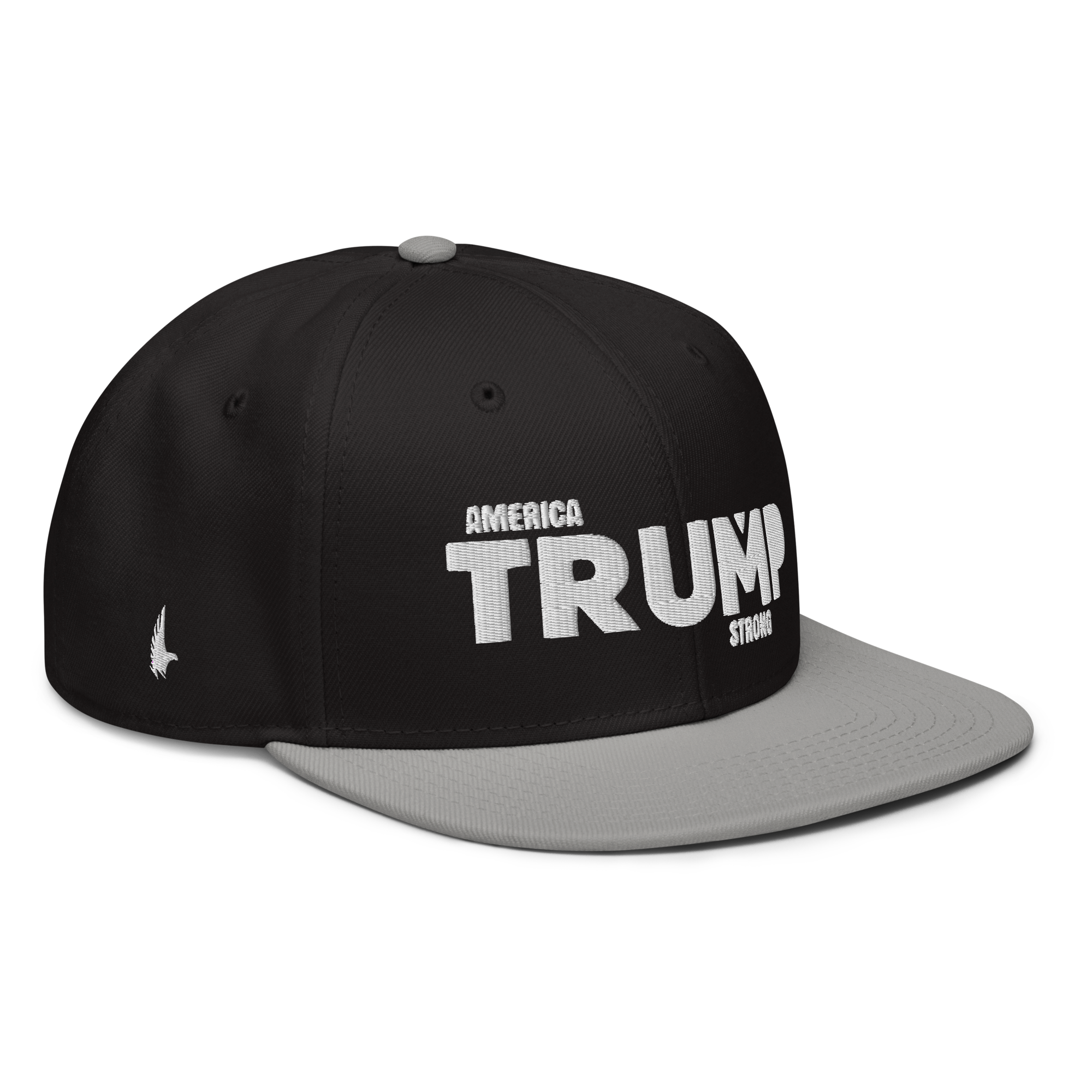 Loyalty Vibes America Trump Strong Snapback Hat Black White Grey One size - Loyalty Vibes