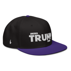 Loyalty Vibes America Trump Strong Snapback Hat Black White Purple One size - Loyalty Vibes