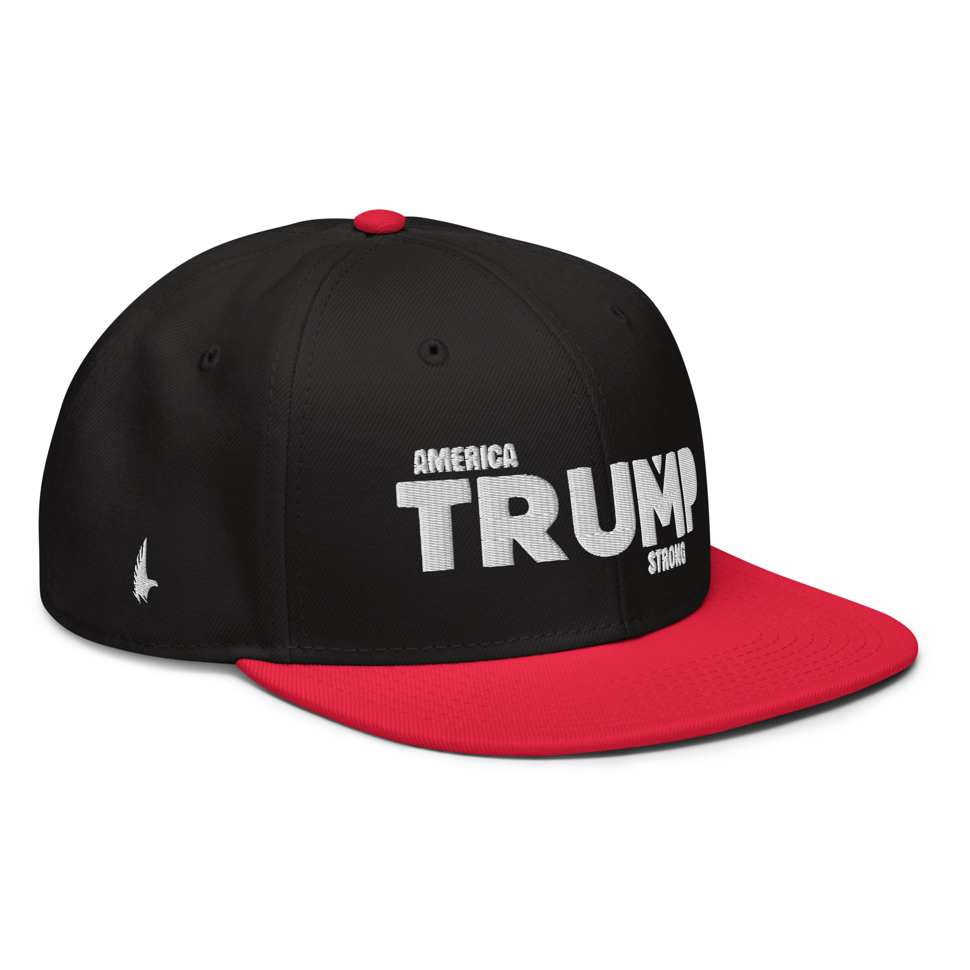 Loyalty Vibes America Trump Strong Snapback Hat Black White Red One size - Loyalty Vibes