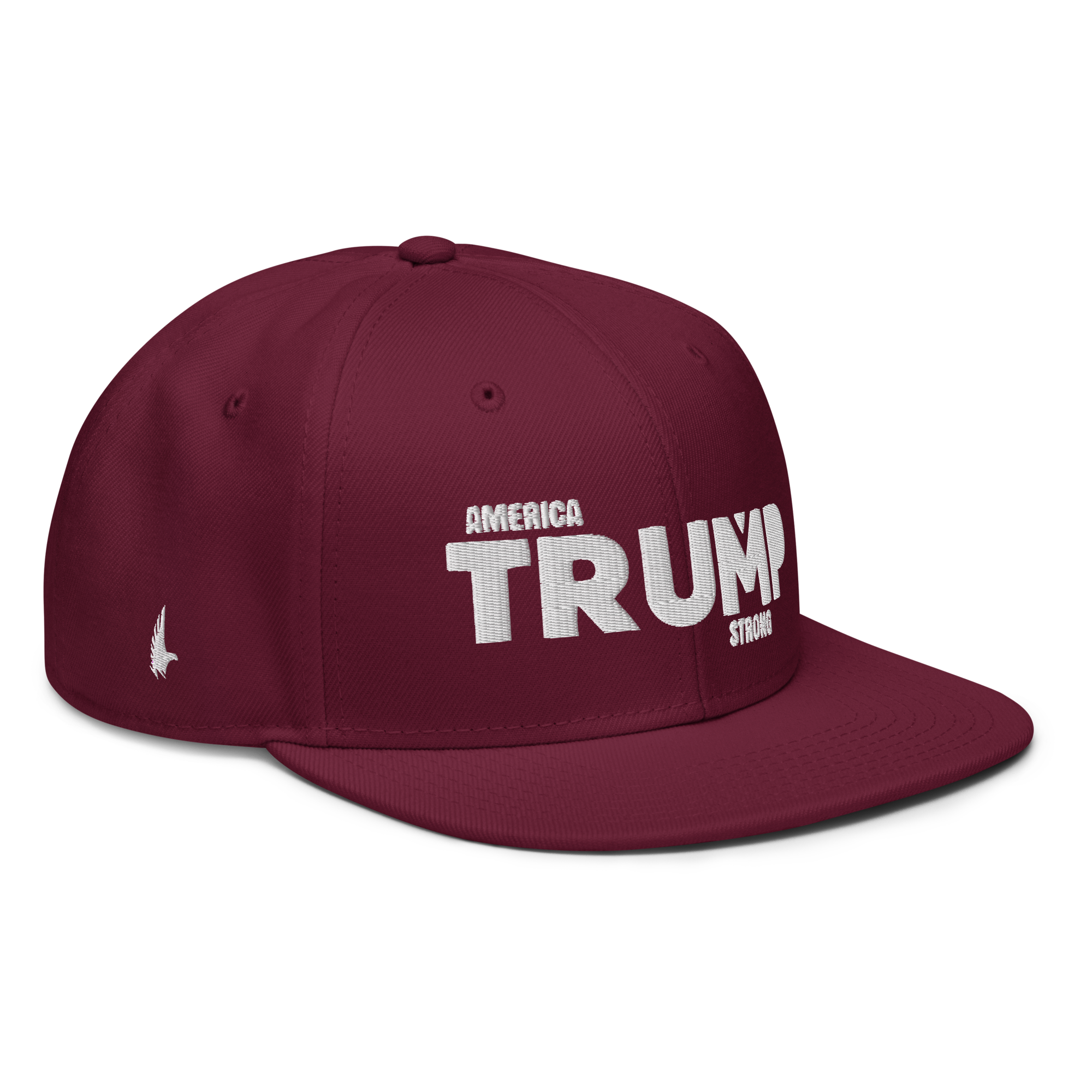 Loyalty Vibes America Trump Strong Snapback Hat Maroon One size - Loyalty Vibes