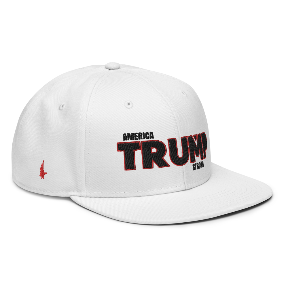 Loyalty Vibes America Trump Strong Snapback Hat White Red Black One size - Loyalty Vibes