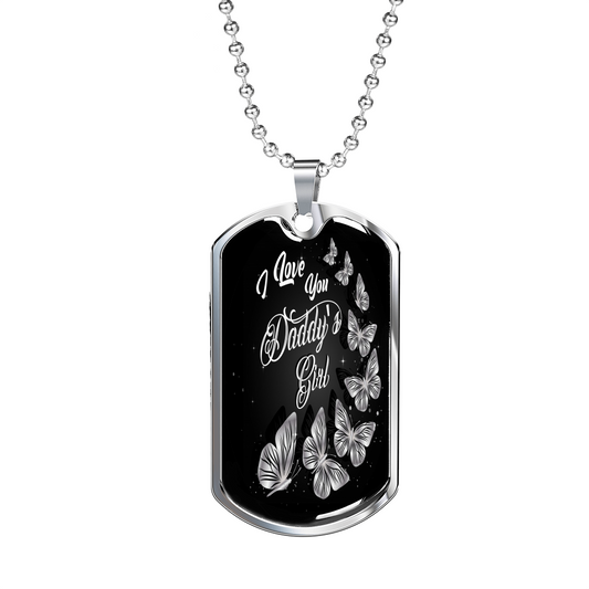 Daddy's Girl Dog Tag Necklace Silver No - Loyalty Vibes