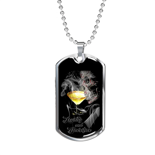 Loyalty & Sacrifice Dog Tag Necklace Military Chain (Silver) No - Loyalty Vibes