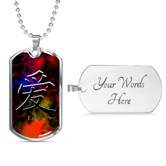 Blaze Of Love Love Dog Tag Necklace Military Chain (Silver) Yes - Loyalty Vibes