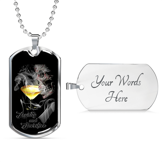 Loyalty & Sacrifice Dog Tag Necklace Military Chain (Silver) Yes - Loyalty Vibes