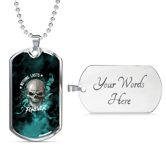 Nothing Wasted Dog Tag Necklace Military Chain (Silver) Yes - Loyalty Vibes