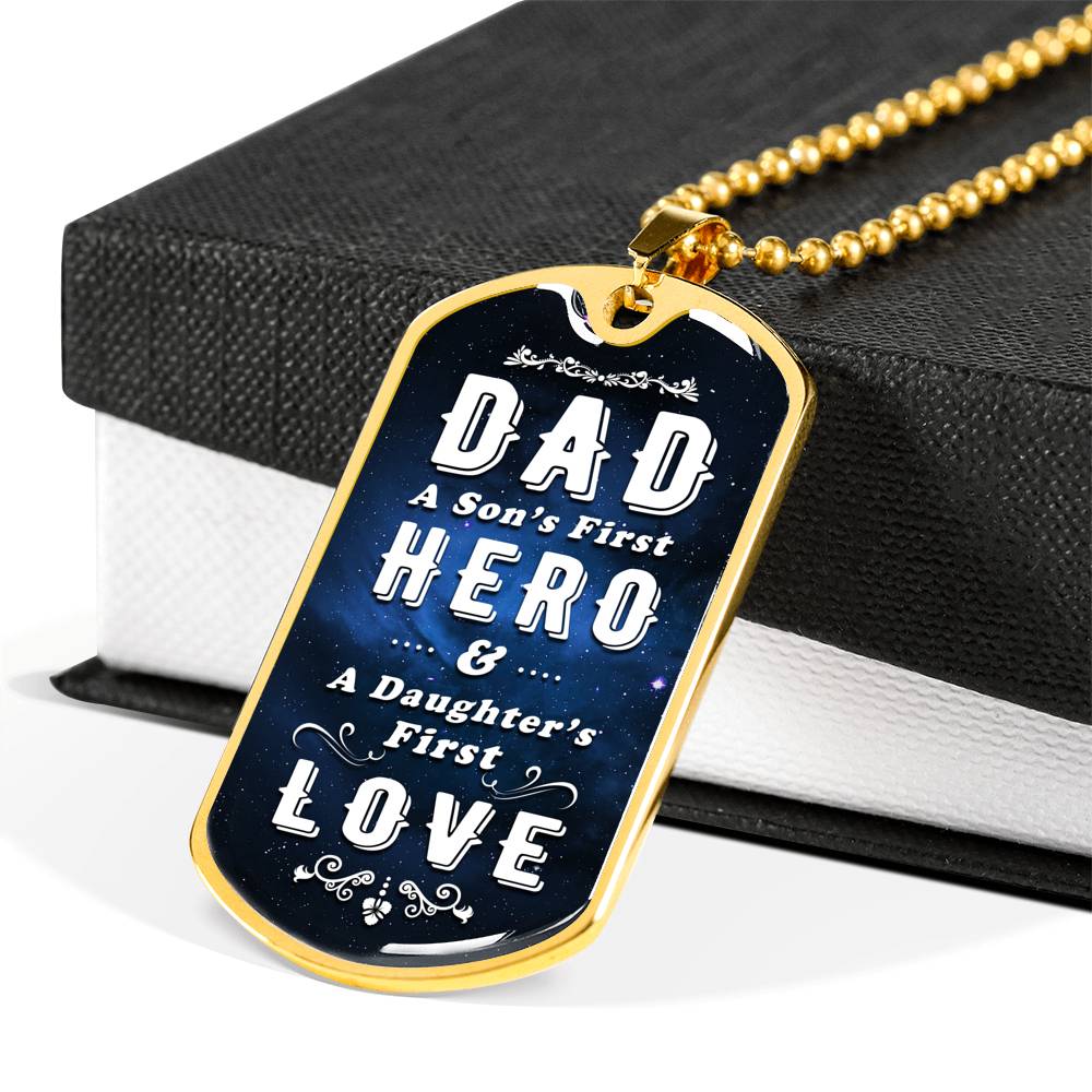 A Dad's First Dog Tag Necklace - Loyalty Vibes