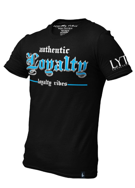 Authentic Loyalty T-Shirt Black Blue Men's - Loyalty Vibes