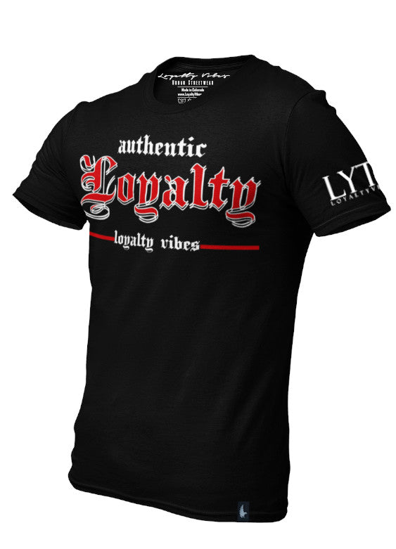 Authentic Loyalty T-Shirt Black Red Men's - Loyalty Vibes