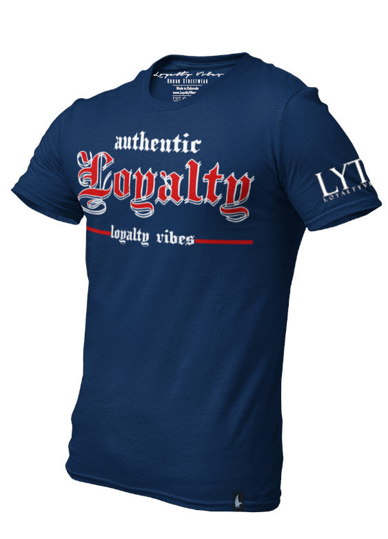 Authentic Loyalty T-Shirt Navy Red Men's - Loyalty Vibes