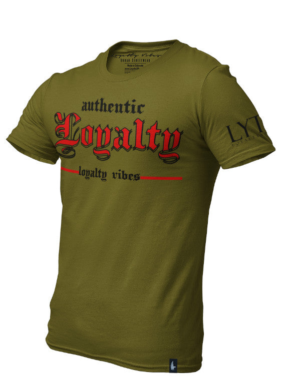 Authentic Loyalty T-Shirt Urban Green Red Men's - Loyalty Vibes