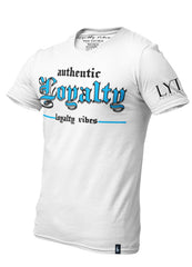 Authentic Loyalty T-Shirt White Blue Men's - Loyalty Vibes