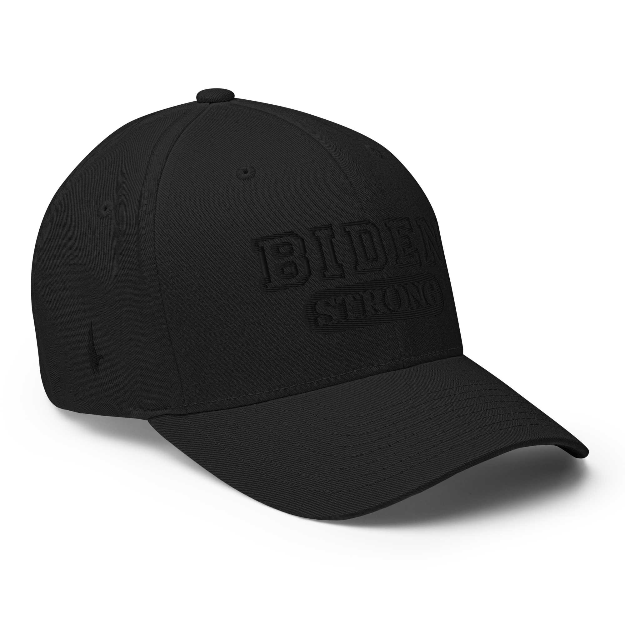 Biden Strong Fitted Hat Black Black Fitted - Loyalty Vibes