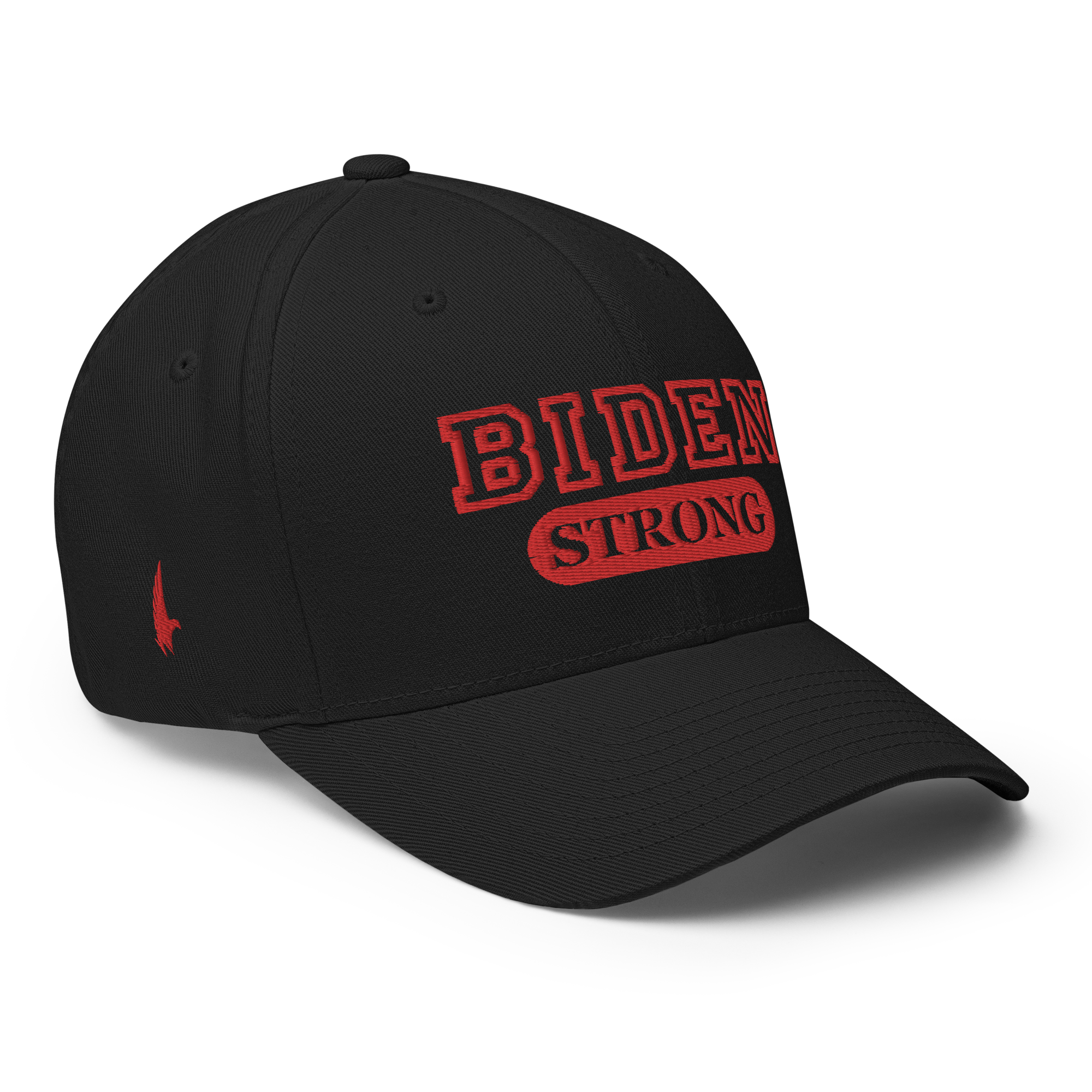Biden Strong Fitted Hat Black Red Fitted - Loyalty Vibes